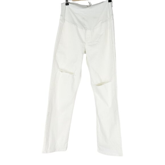 NWT Madewell The Maternity Over-the-Belly '90s Straight Jean in Tile White - Picture 4 of 13